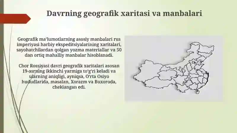 Chor Rassiyasi davrida Markaziy Osiyoning tarixiy geografiyasi 3