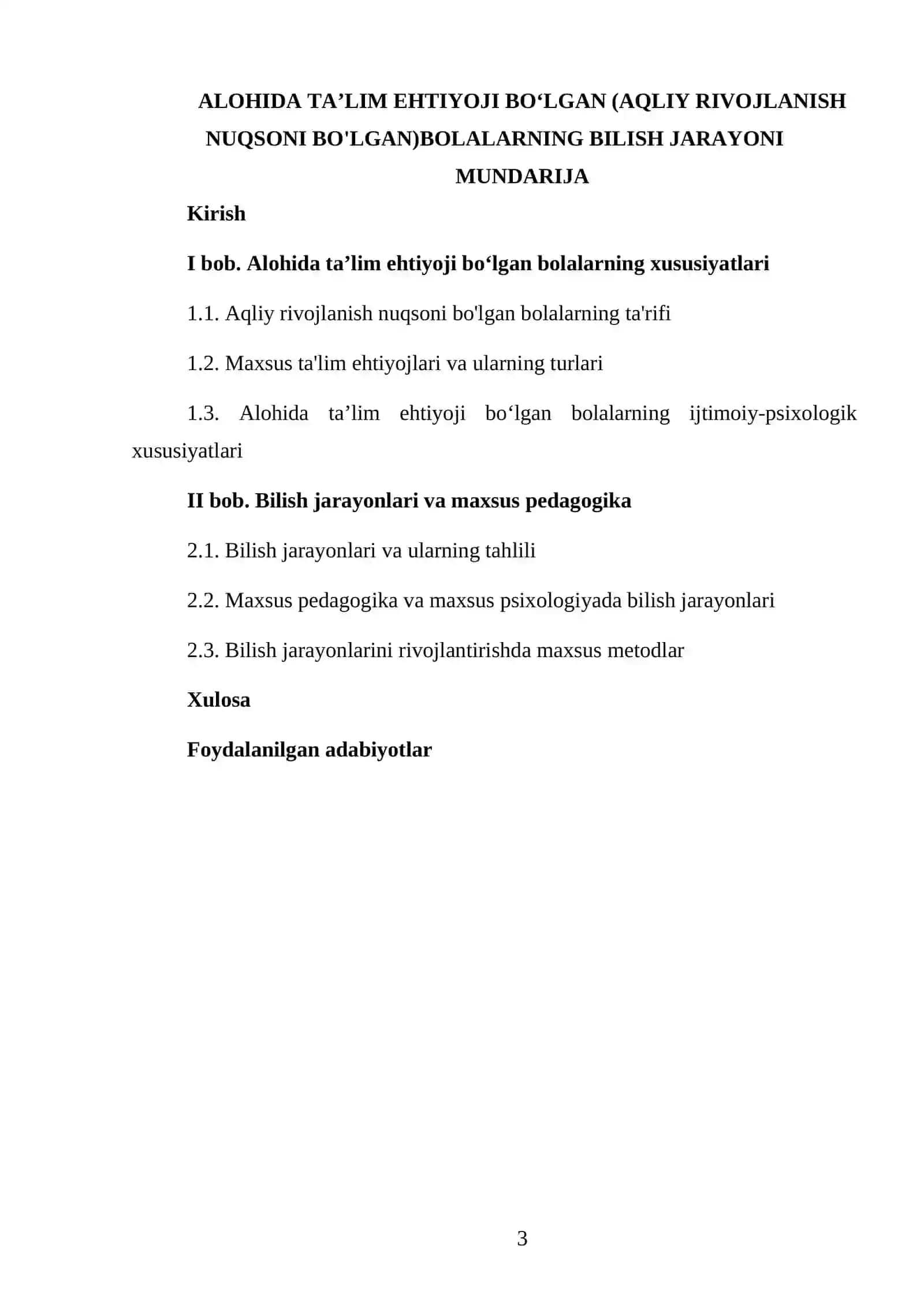 Logopediya yo’nalishi 2- kurs talabasi 3
