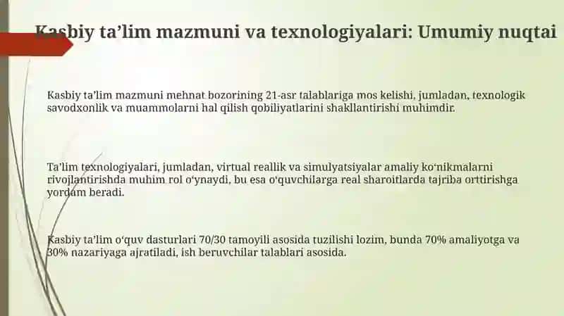 Kasbiy taʼlim mazmuni va texnologiyalari 3