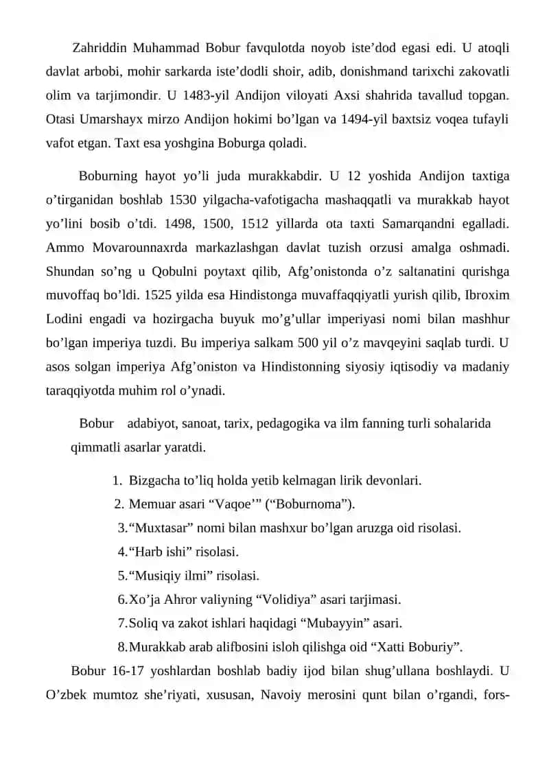 ZAHIRIDDIN MUHAMMAD BOBURNING PEDAGOGIK QARASHLARI 3