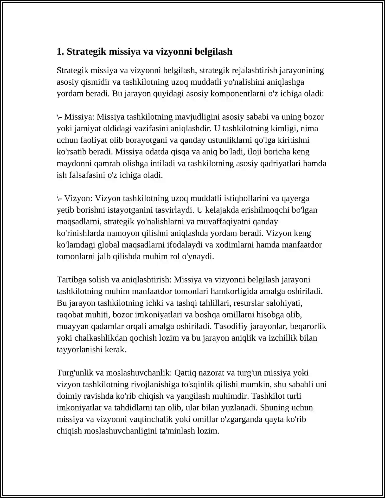 STRATEGIK REJALASHTIRISH VAZIFALARI 3
