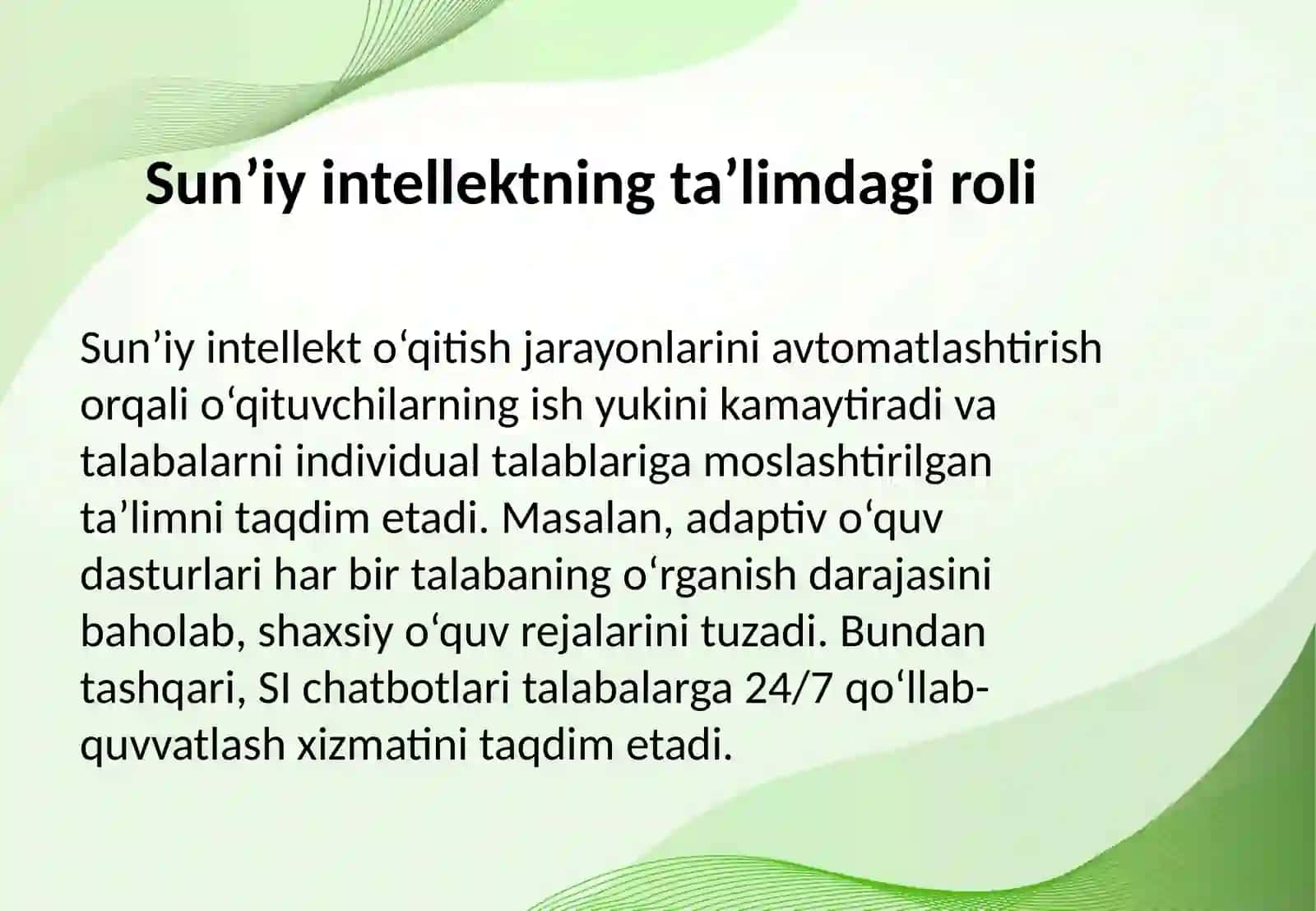 Uzluksiz ta’limda sun’iy intellekt va o‘qitish jarayonini avtomatlashtirish 3