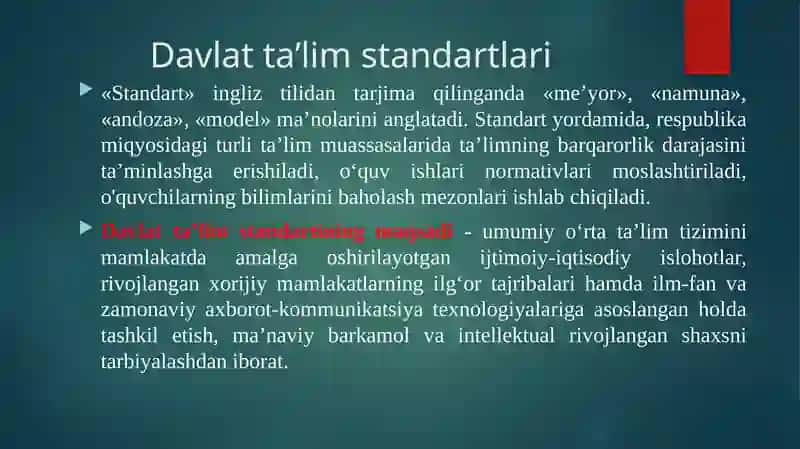 Davlat ta’lim standarti 3