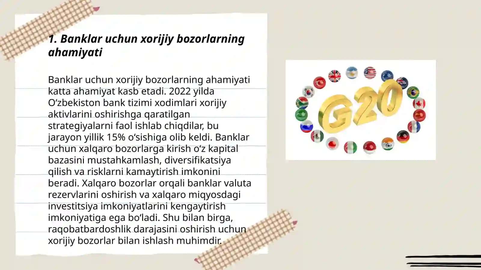Banklar uchun xorijiy bozorlarning ahamiyati 3