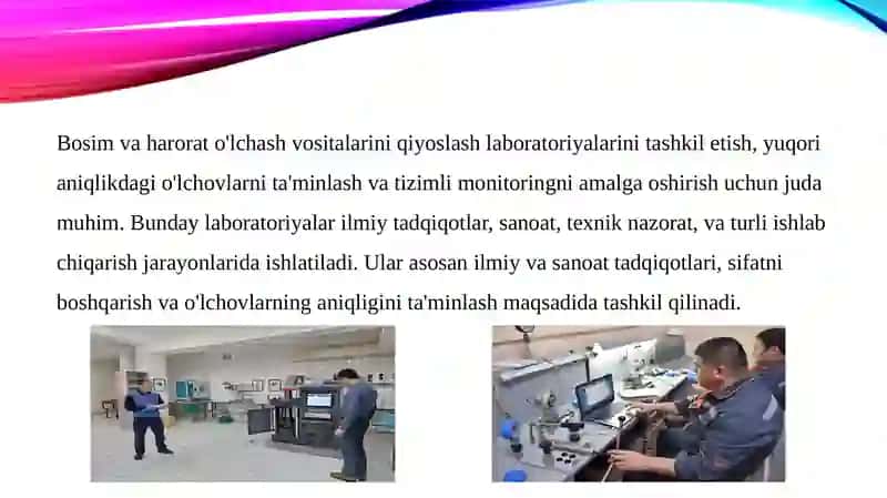 Bosim va harorat oʻlchash vositalarini qiyoslash laboratoriyalari 3