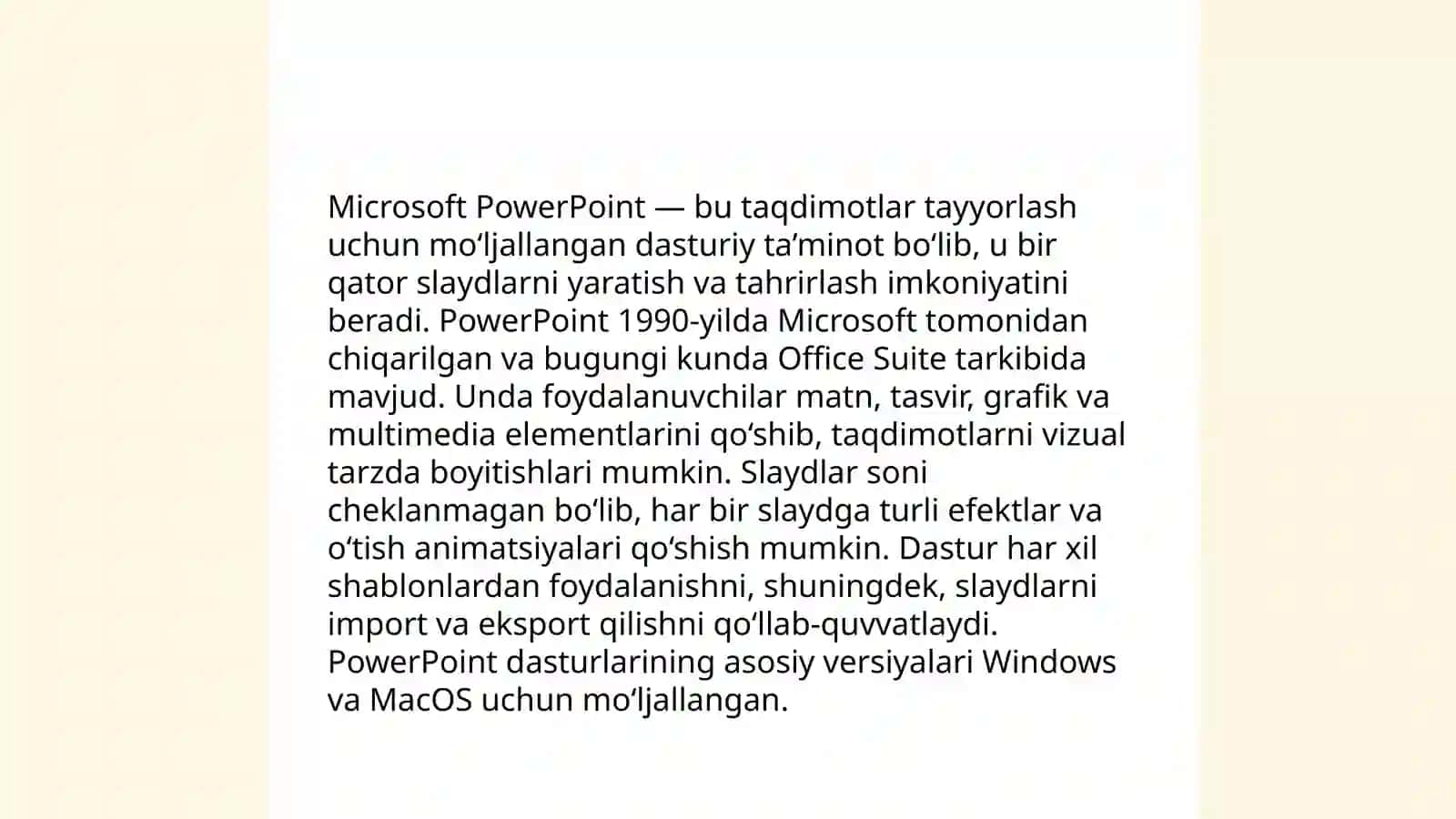 Ms Power Pointda oʻrgatuvchi-interaktiv taqdimotlar yaratish 3