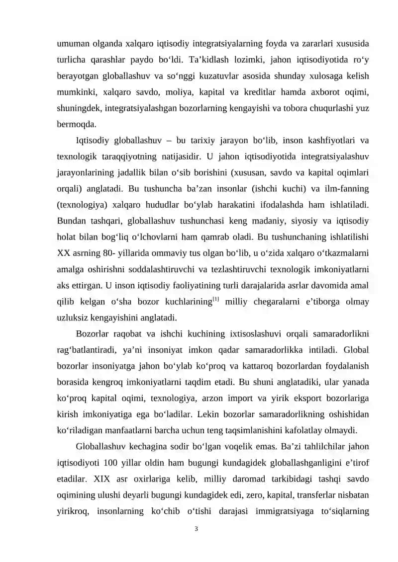 JAHON IQTISODIYOTINI GLOBALLASHUVINI HARAKATLANTIRUVCHI KUCHLARI, BELGILARI VA SHAKLLARI 3