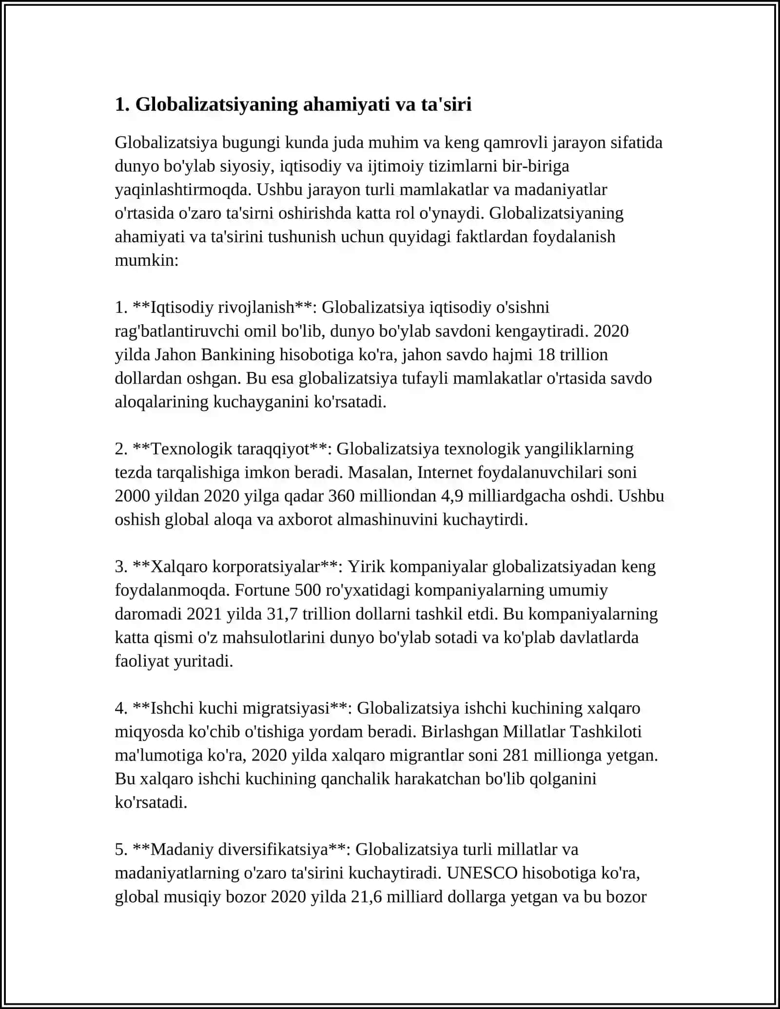 GLOBALLASHUV VA SEKULYARIZATSIYA JARAYONLARI HAQIDAREFERAT TAYYORLASH 3