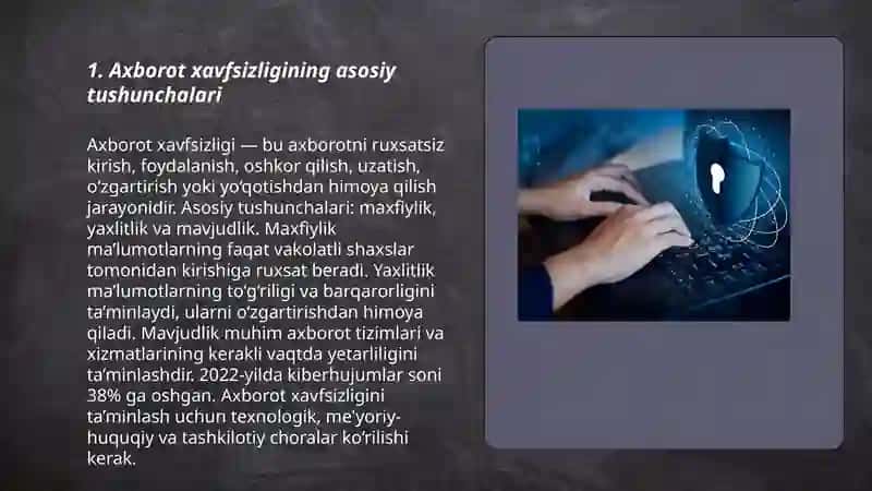 Axborot xavfsizligi va axborotlami himoyalash usullari 3