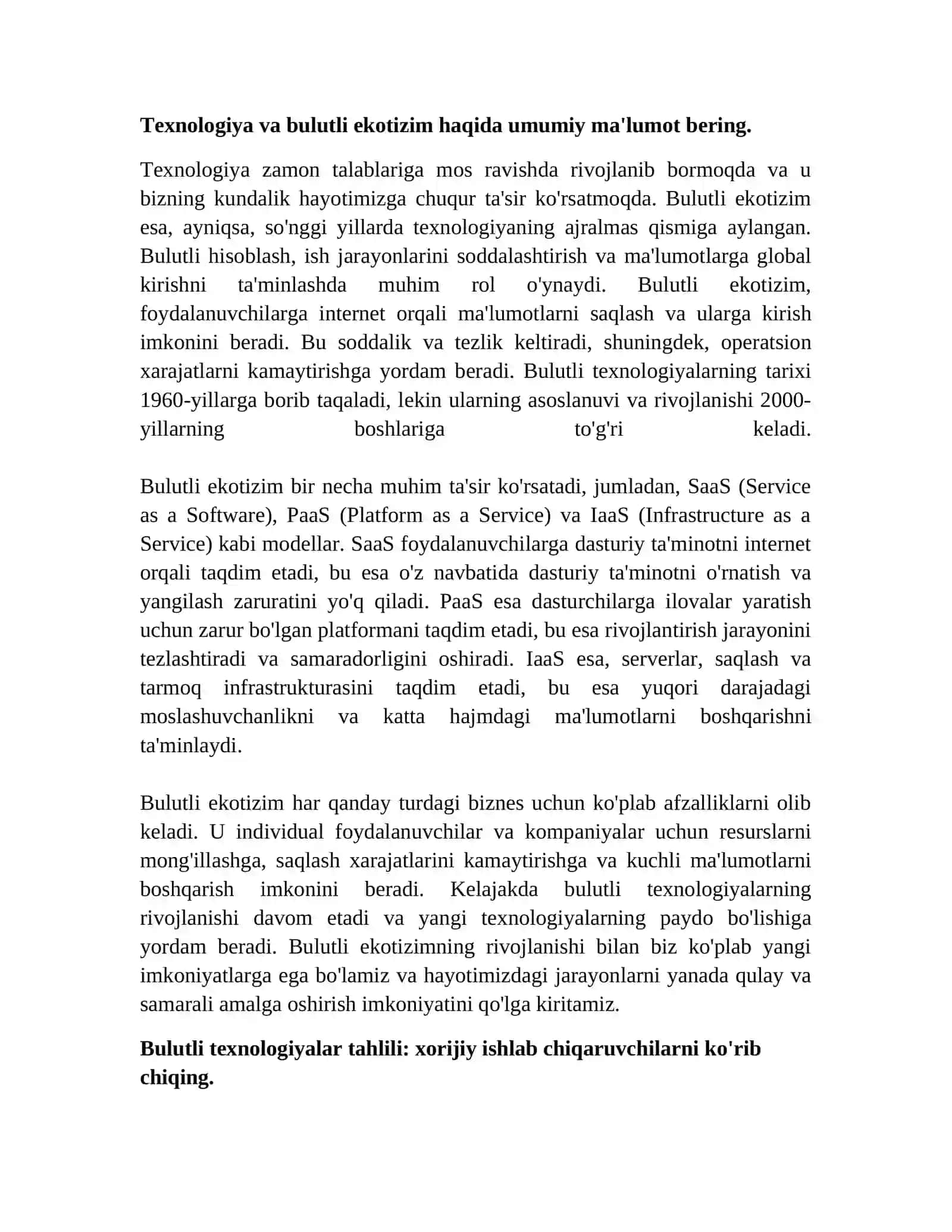 Bulutli texnologiyalar rivojlanishining xorij tajribasi 3