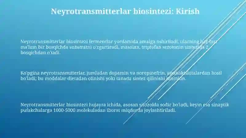 Neyromediatorlar biosintezi, ahamiyati va kasalliklari 3