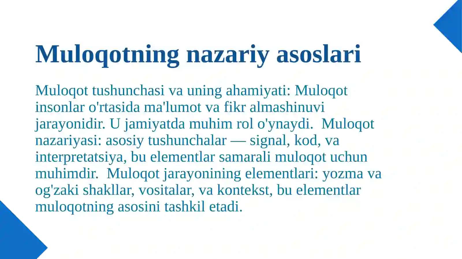 Muloqot madaniyatini shakllantirish 3