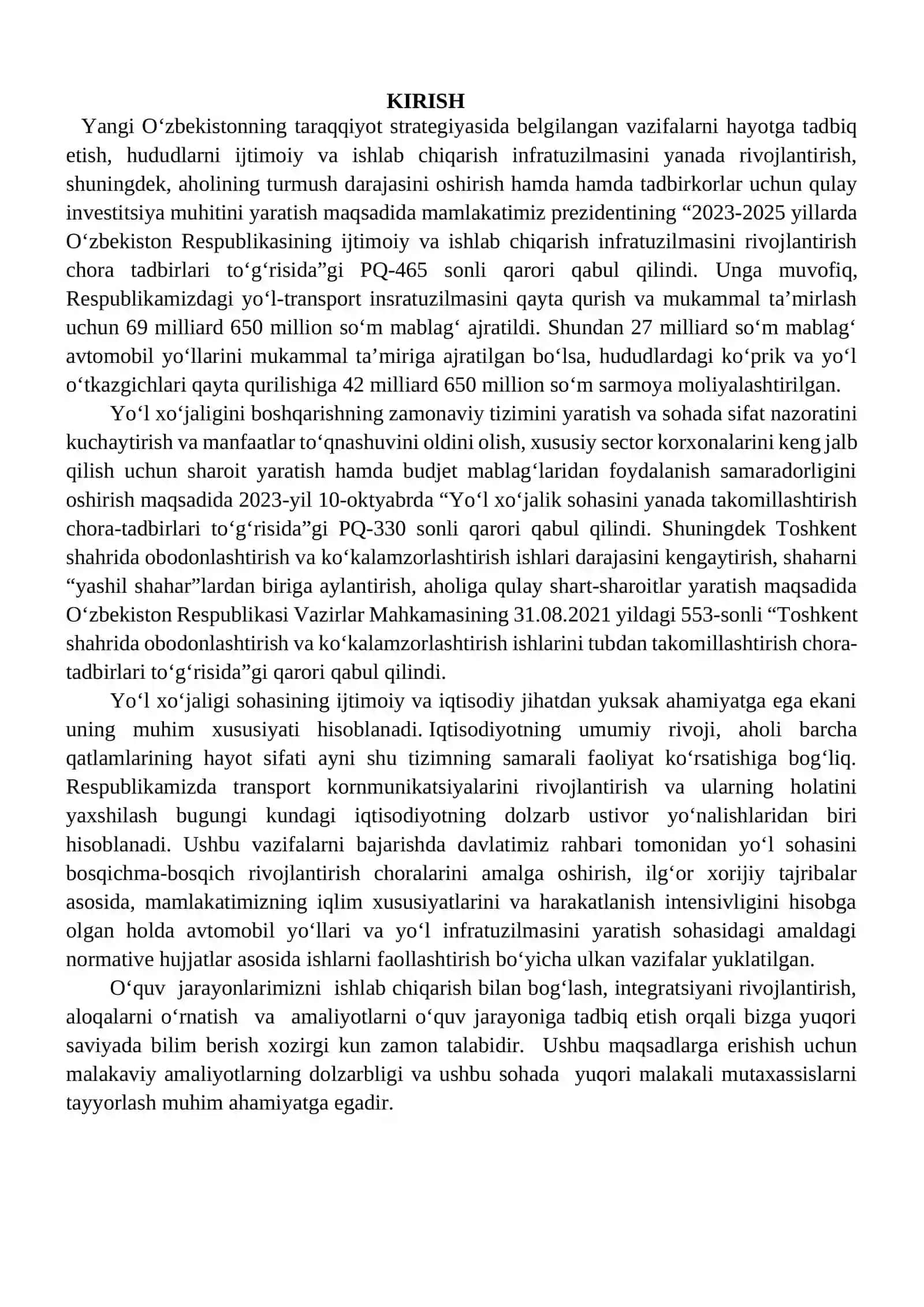 Termiz shahrida joylashgan tuman ahamiyatidagi Alisher Navoiy ko'chasini qurish loyihasini ishlab chiqish 3