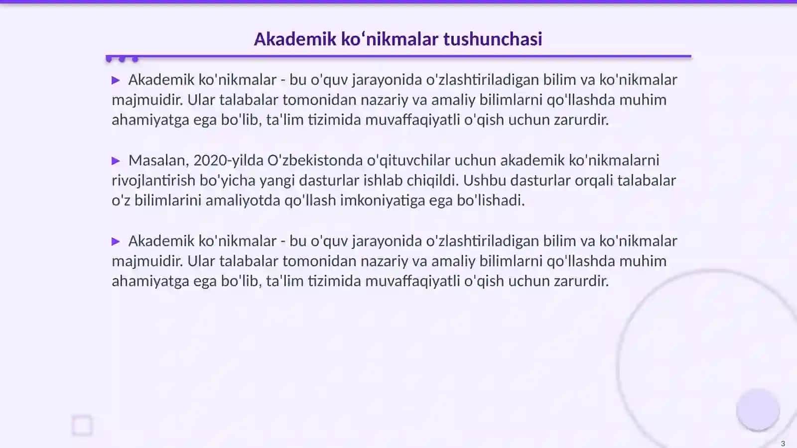 Akademik ko'nikmalar va kasbiy kompetentlik mohiyati va ahamiyati 3