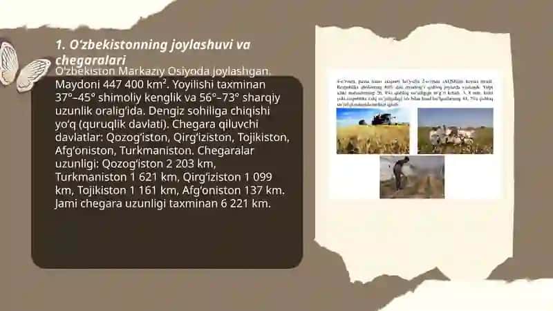Oʻzbekiston xoʻjaligi aholisi va tabiiy geografiyasi 3