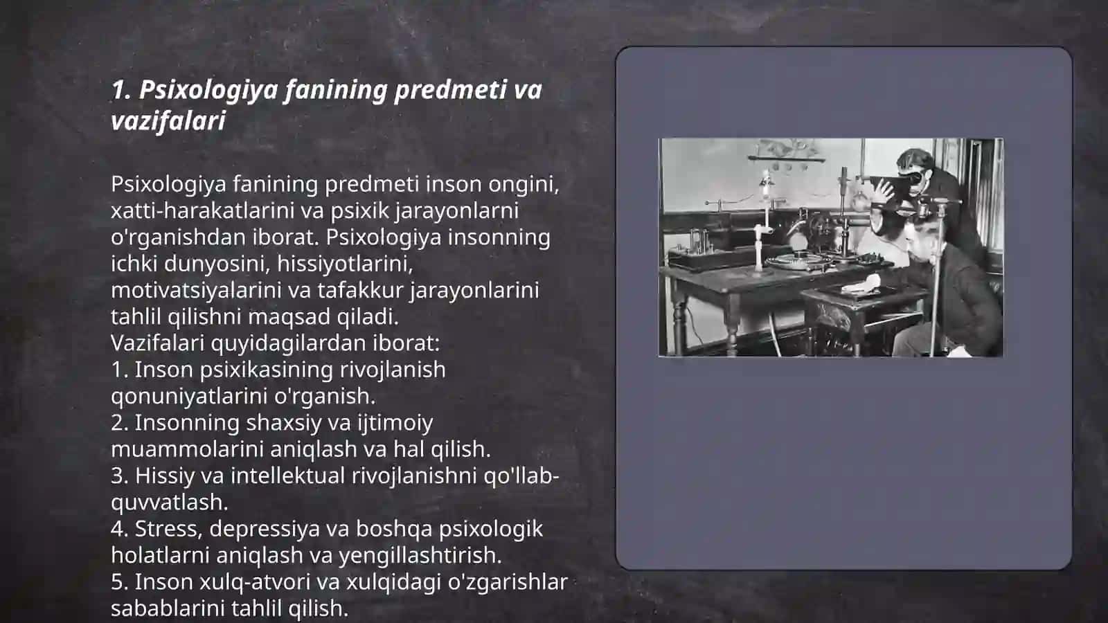 Psixologiya faniga kirish. Tibbiyotda psixologik bilimlarning o'rni va ahamiyati 3