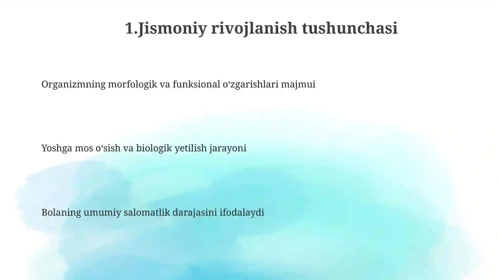 Jismoniy rivojlanish nazariy asoslari 3