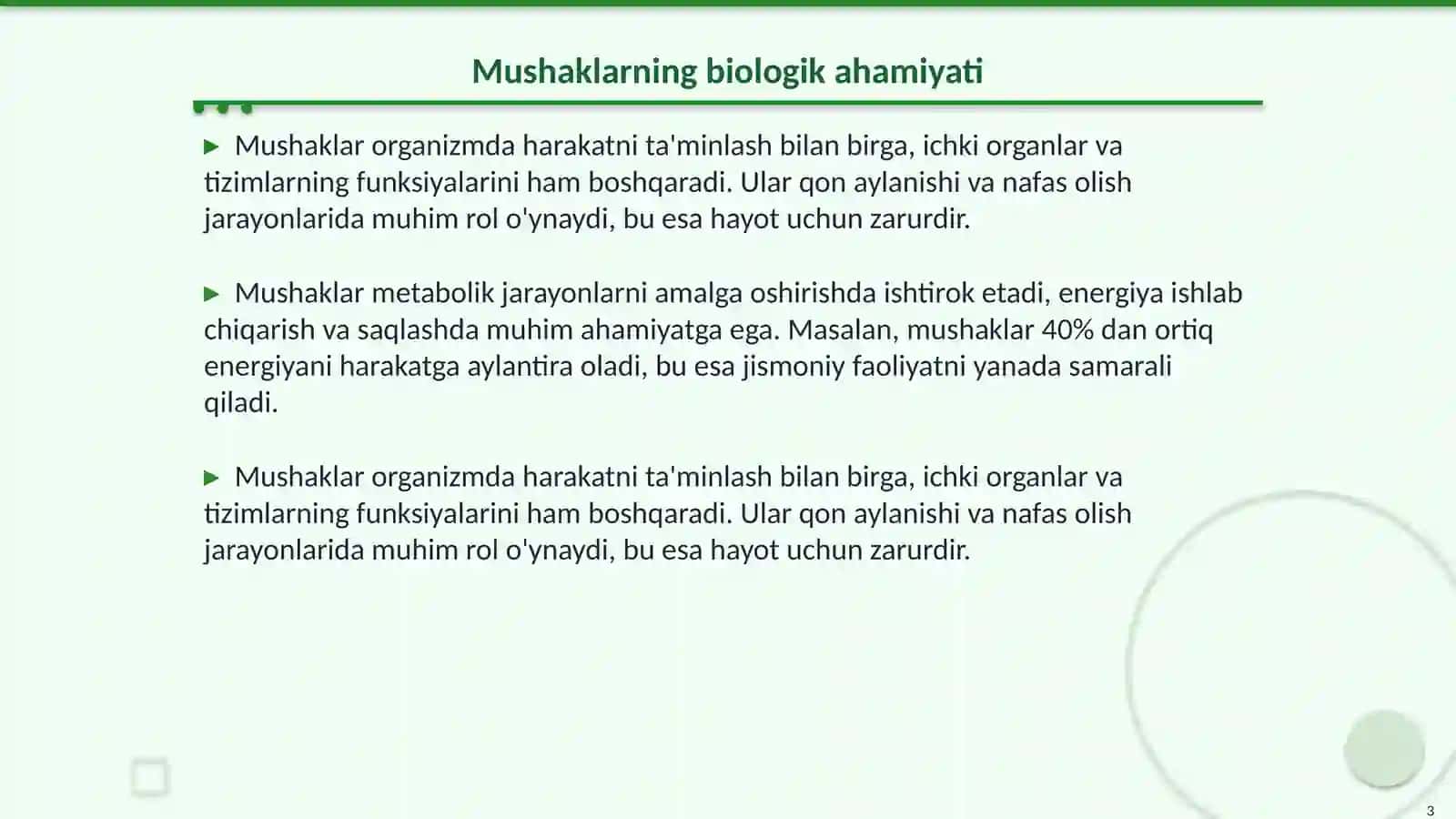 Miologiya mushaklar haqida umumiy maʼlumot 3