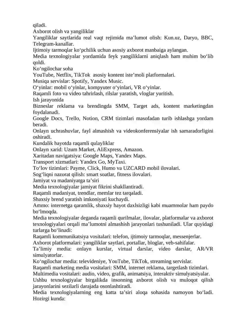 Media texnologiyalar kundalik hayotda 3