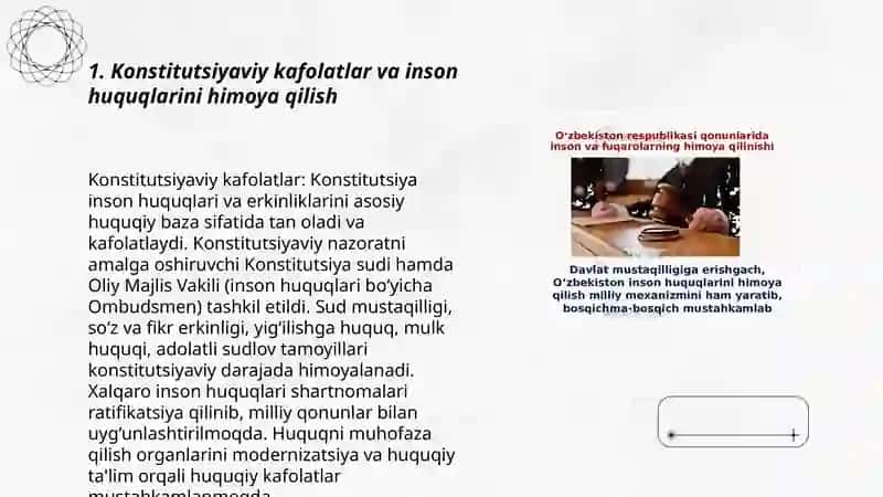 Yangi O'zbekistonda inson haq-huquqlar va erkinliklari kafolatining yaratilishi 3
