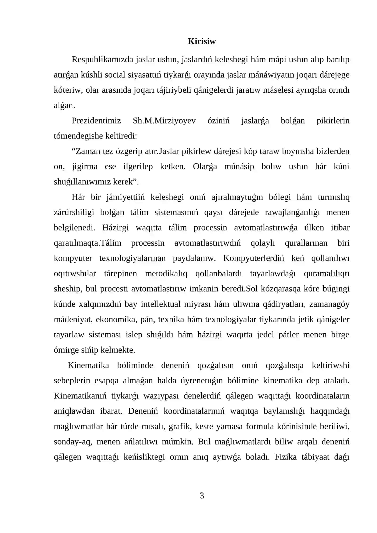 Kinematika bóliminde grafikalıq máselelerdi sheshiw metodikası 3