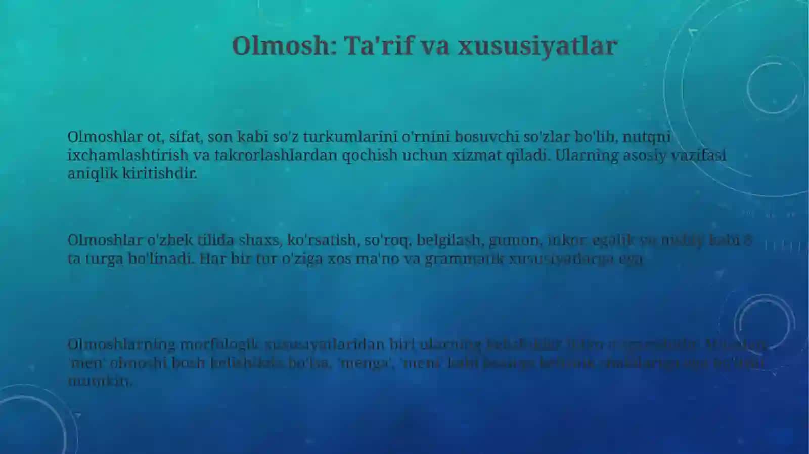 Olmosh soʻz turkumlari 3