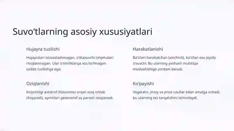 Suvoʻtlar va ularni taksonomik kategoriyalarga boʻlish 3