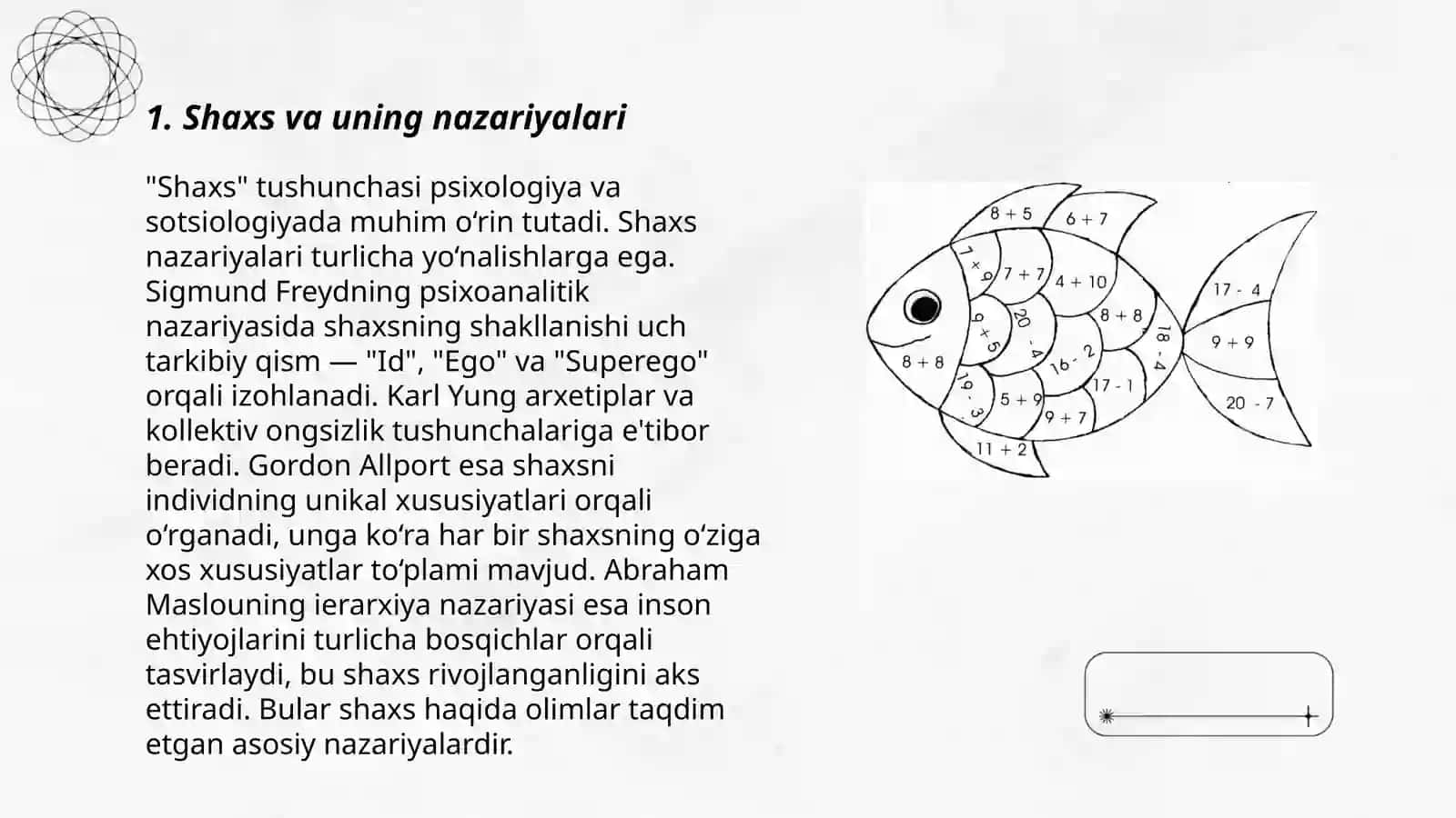 Shaxs nazariyalari. Endopsixika, egzopsixika. Diqqatning xususiyatlari 3