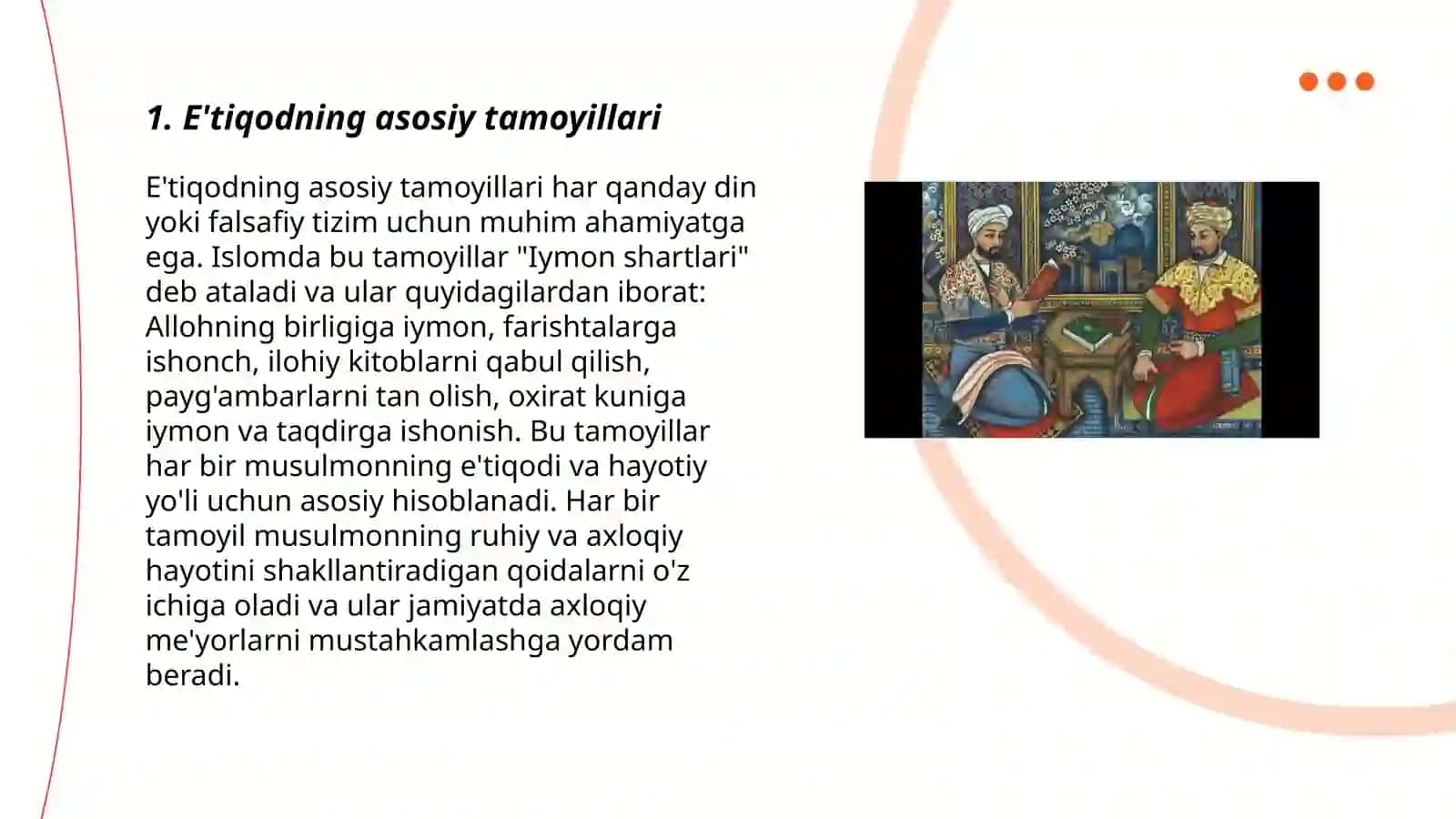 "Sabot-ul ojizin" asarida e'tiqod masalalari, tariqatlar silsilasi 3