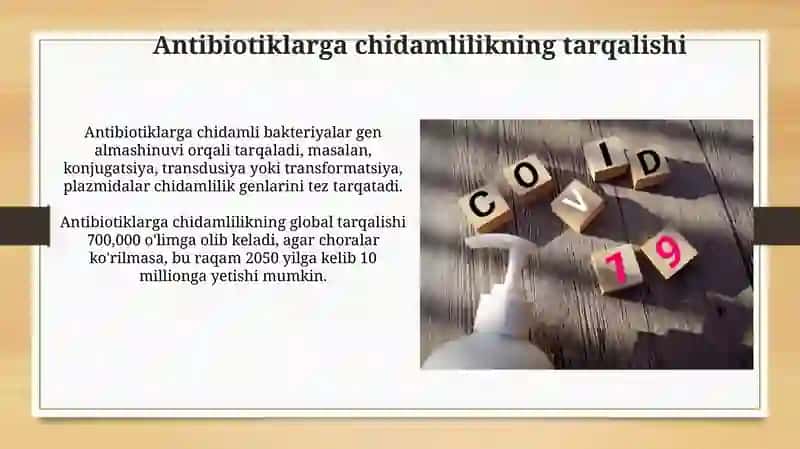 Antibiotikorezistentlik. Yuzaga kelish sababi va rivojlanish oqibatlari oldini olish 3
