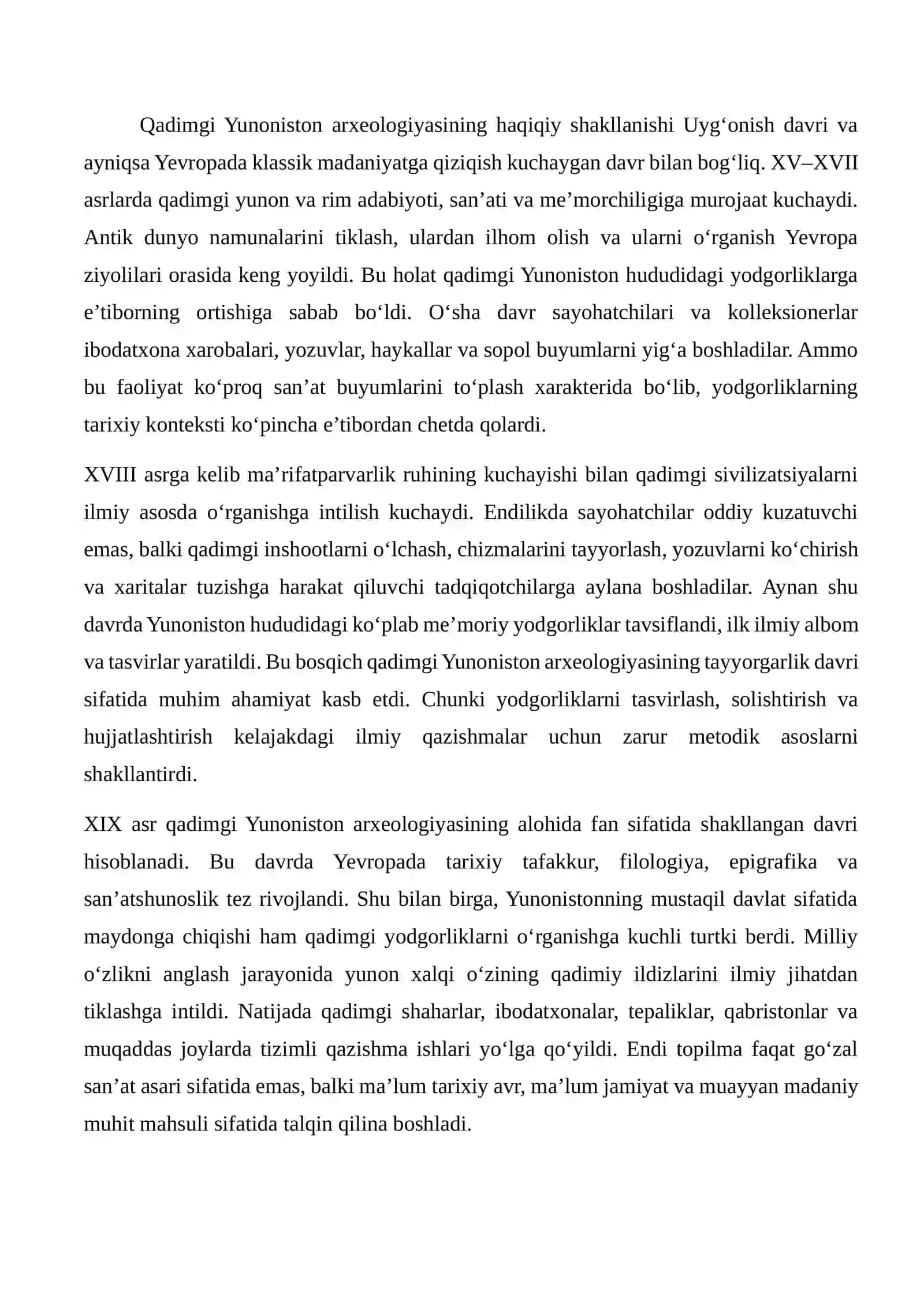 Qadimgi Yunonistonning arxeologik o‘rganilishi 3