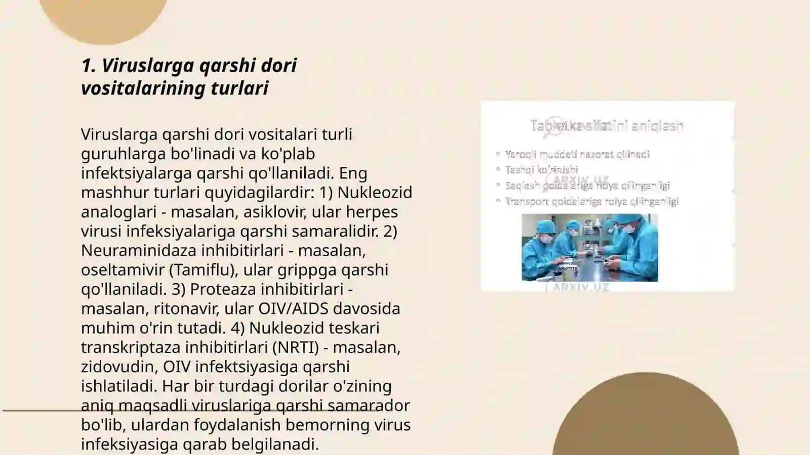 Viruslarga qarshi dori vositalarining klinik farmakologiyasi 3