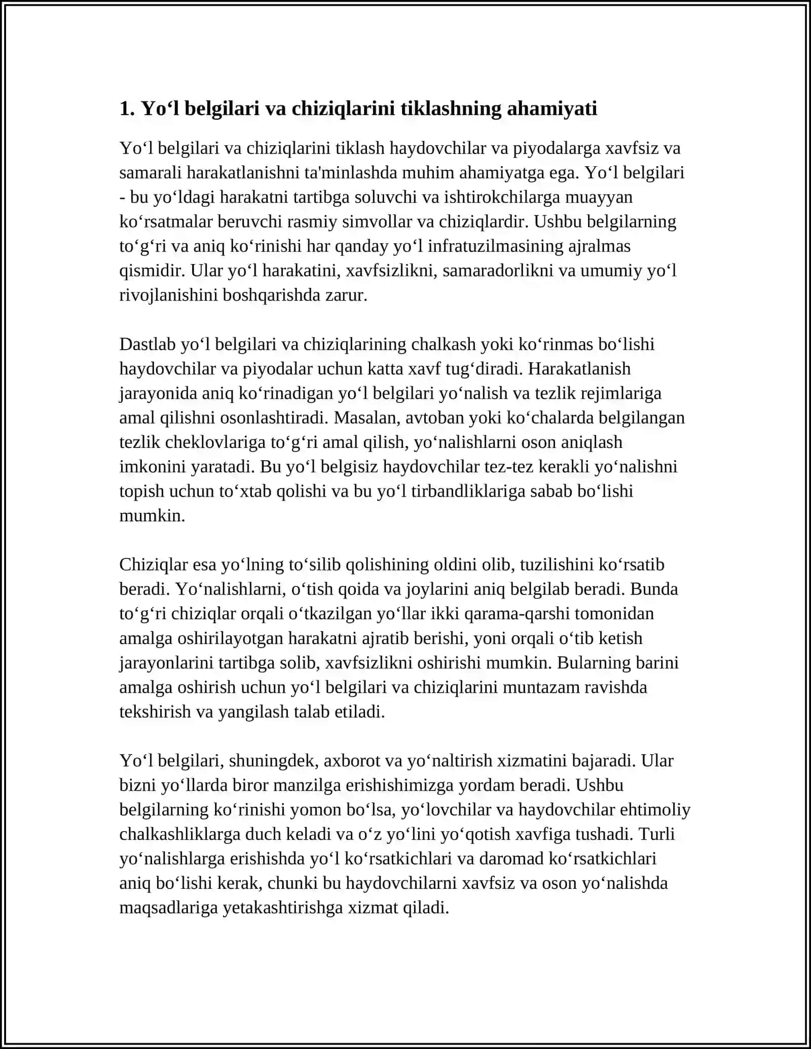 Yoʻl Belgilari va Chiziqlarini Tiklash va Yangilash 3