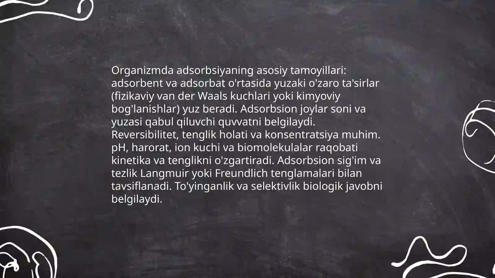 Organizmdagi adsorbsion jarayonlar 3
