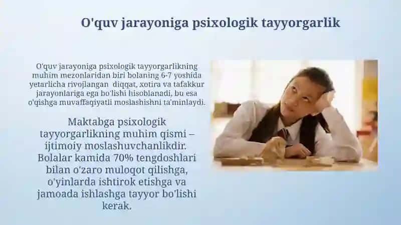 Maktabga psixologik tayyorgarlik mezonlari va muammolari 3