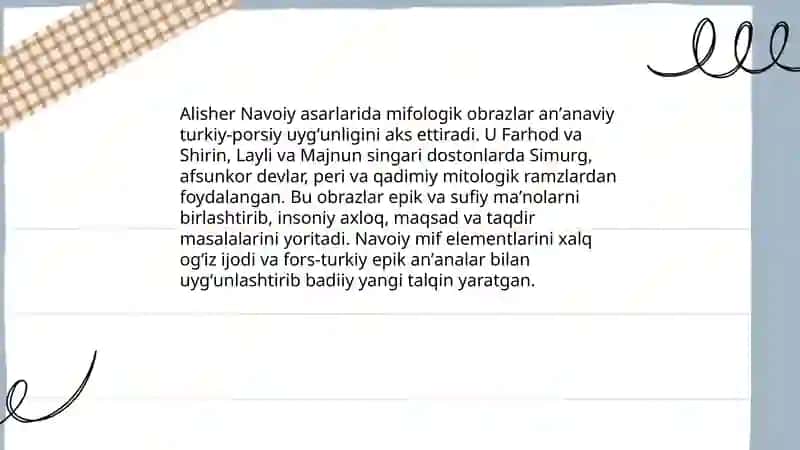 Alisher Navoiy ijodi va mif 3