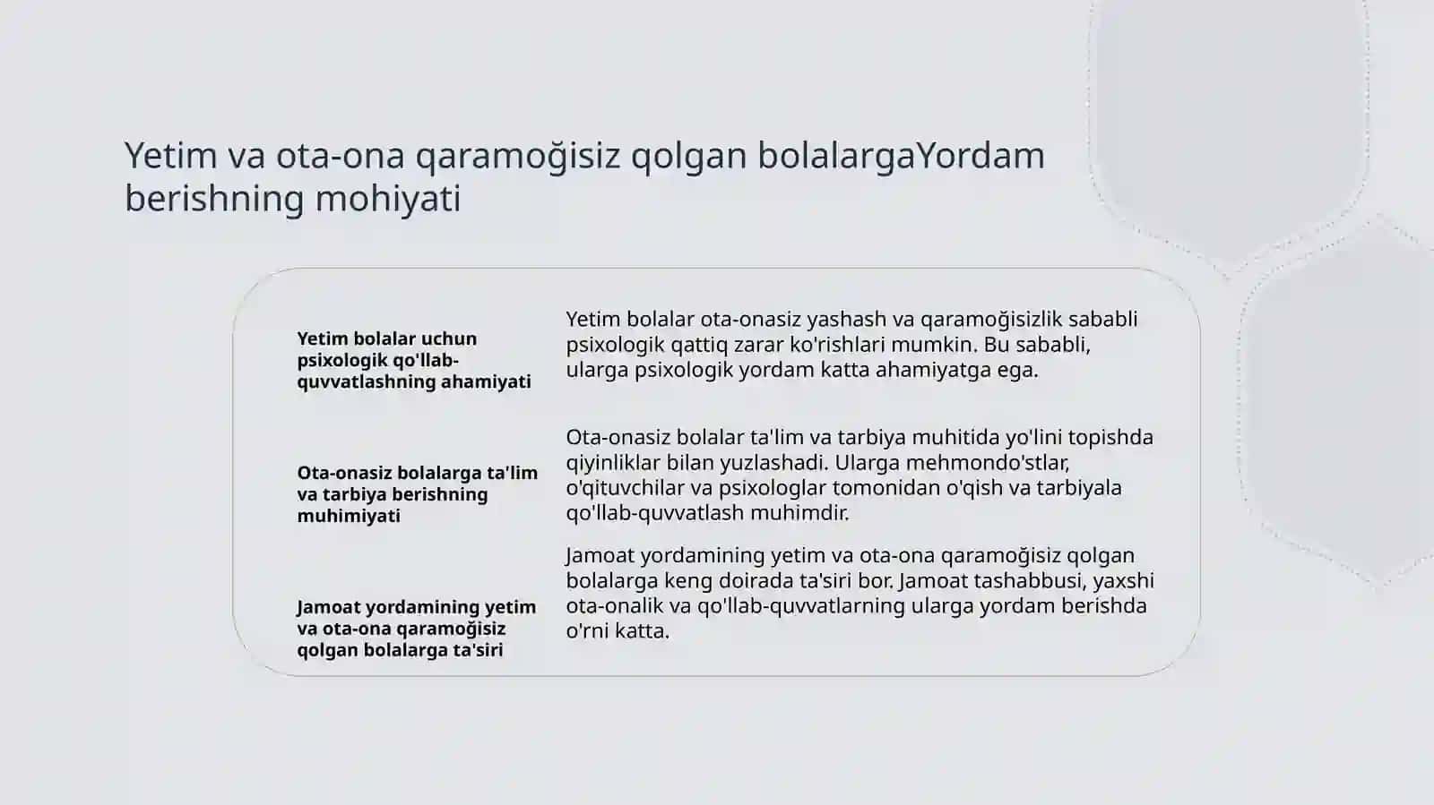 Ota-ona qaramoğisiz qolgan bolalarni joylashtirish shakllari 3