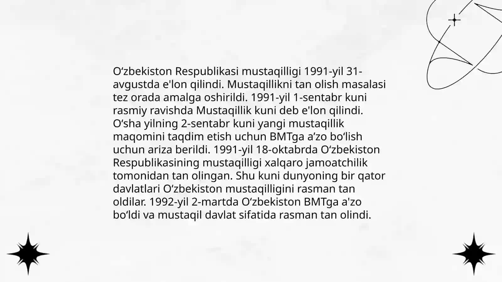 Oʻzbekiston mustaqilligi tan olingan yil 3