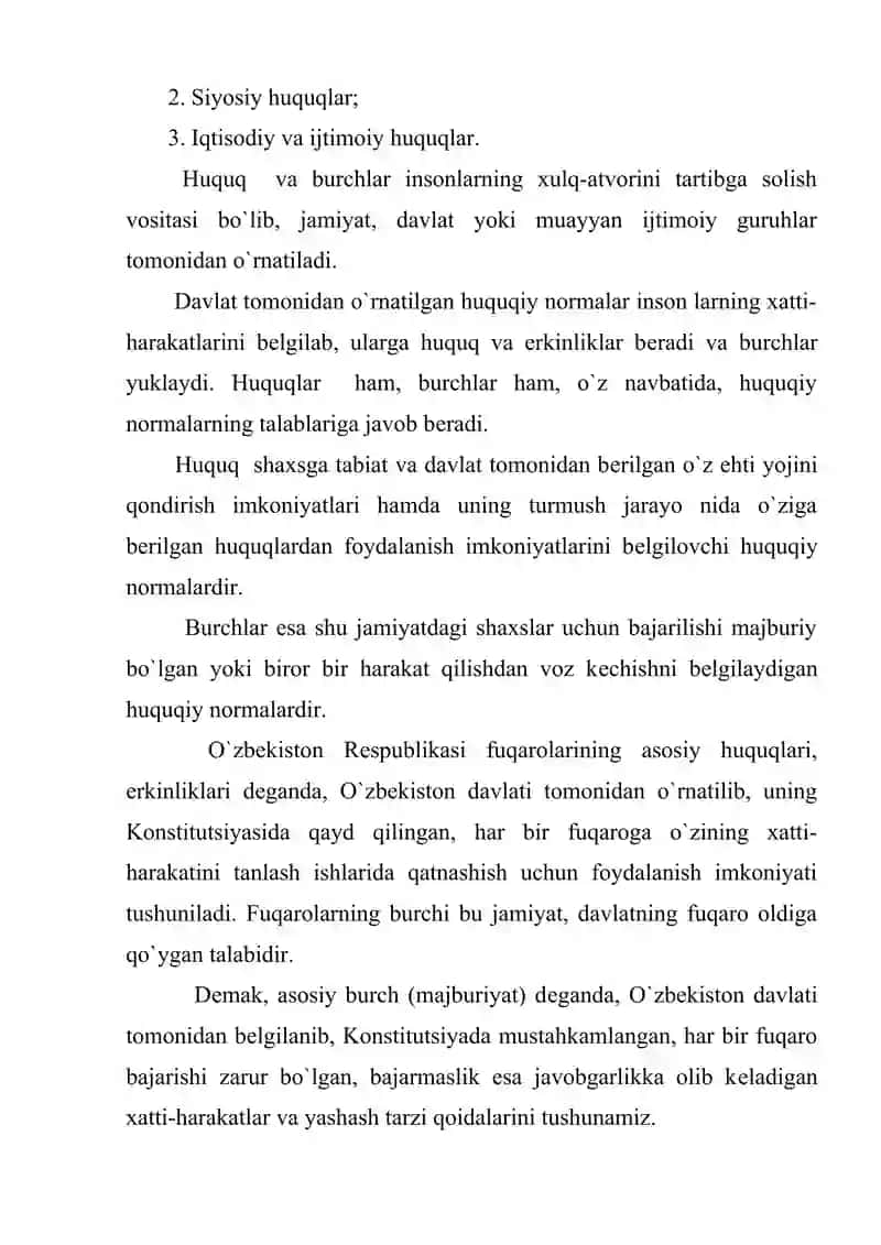 O`zbekiston Respublikasida fuqarolik. Fuqarolarning  konstitutsiyaviy burshlari 3