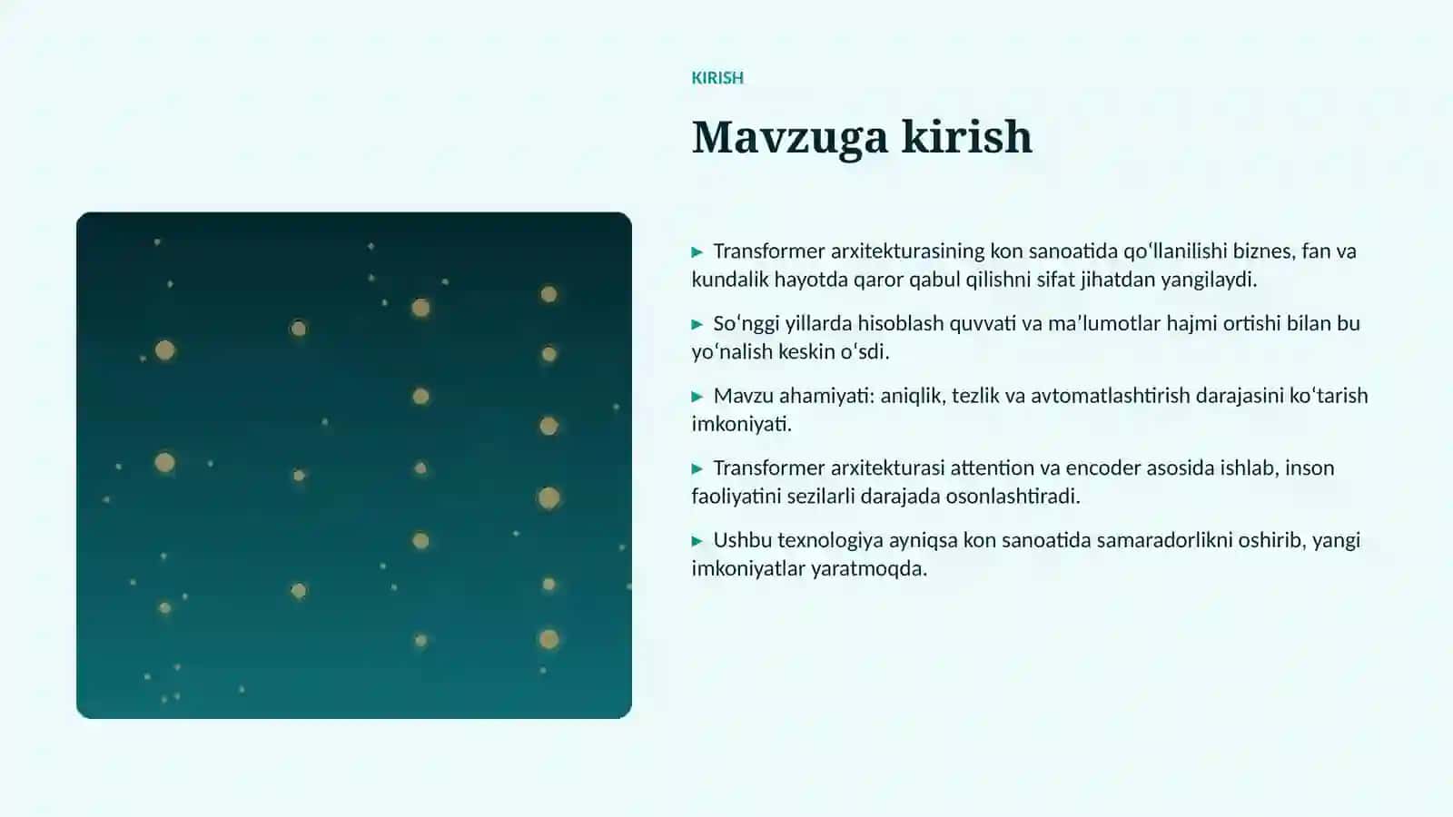 Transformer arxitekturasining kon sanoatida qoʻllanilishi 3