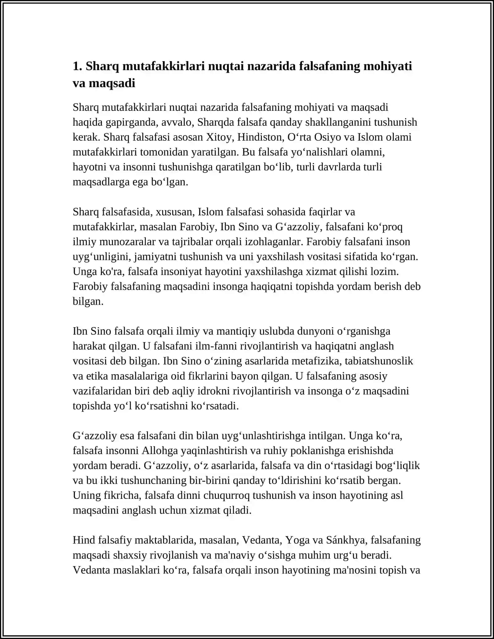 FALSAFANING MOHIYATIGA OID SHARQ VA G'ARB MUTAFAKKIRLARI 3