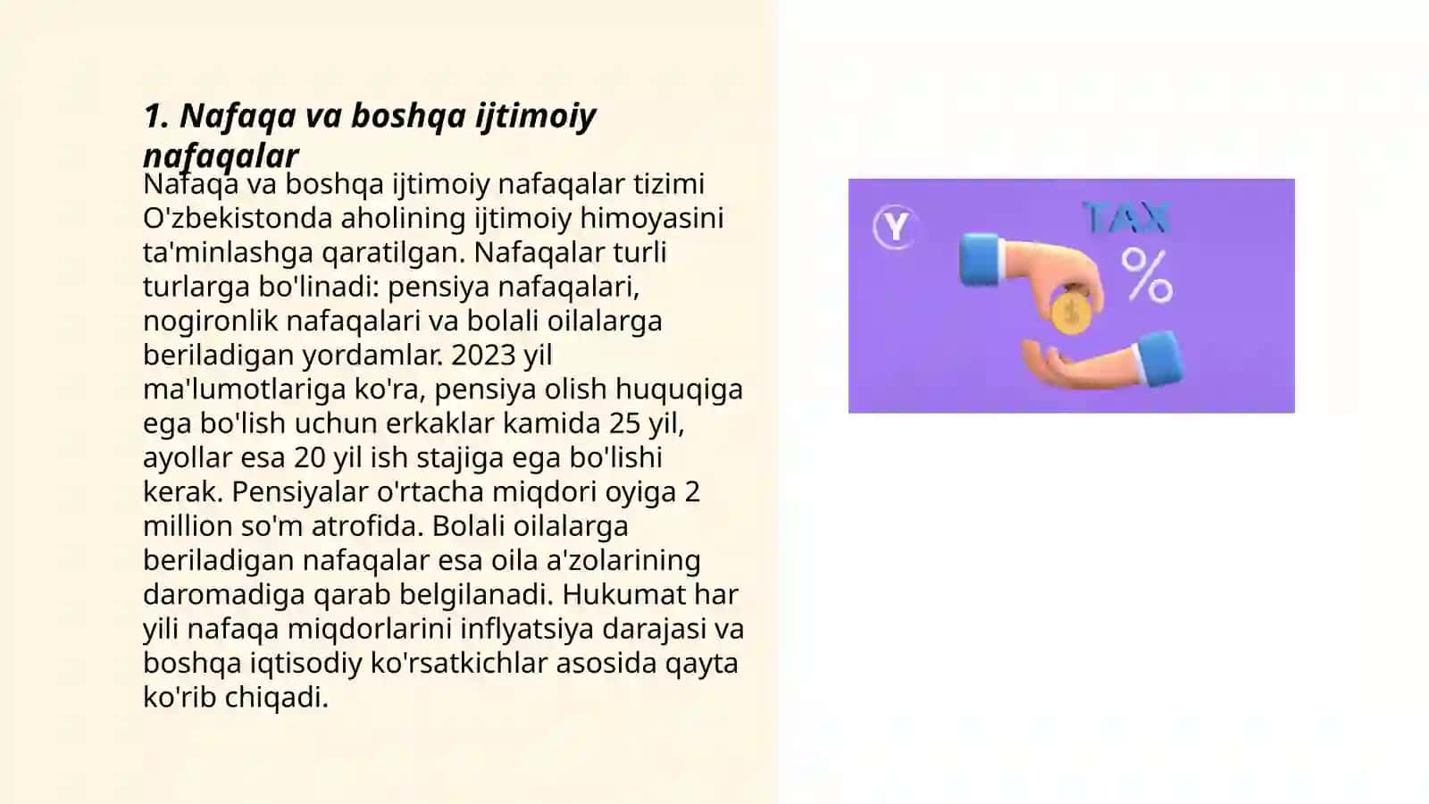 Nafaqa va boshqa ijtimoiy nafaqalar 3