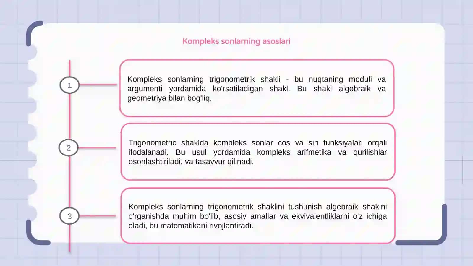 Kompleks sonlarning trigonometrik shakli 3