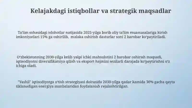 Oʻzbekiston respublikasining xalqaro reyting va indekslardagi oʻrni va nufuzini ortib borishi 3