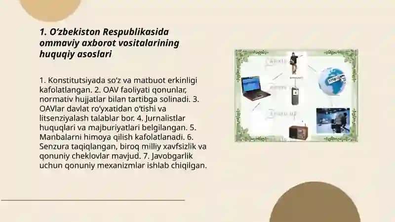 O‘zbekiston Respublikasida ommaviy axborot vositalarining faoliyati 3