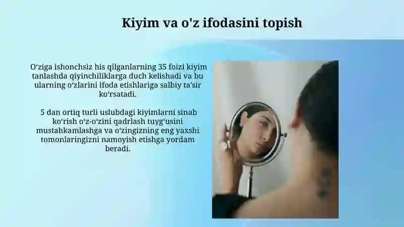 Men"obrazi va oʻz oʻziga baxo berish 3