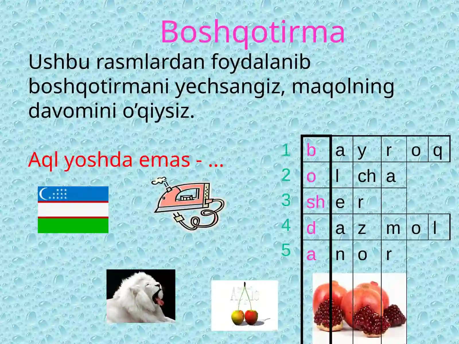 1-sinf da o’qish dasrlarining vazifasi va o’quvchilarning o’qish malakasini takomillashtirish 3