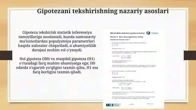 Gipotezani tekshirishning nazariy va amaliy usullari 3