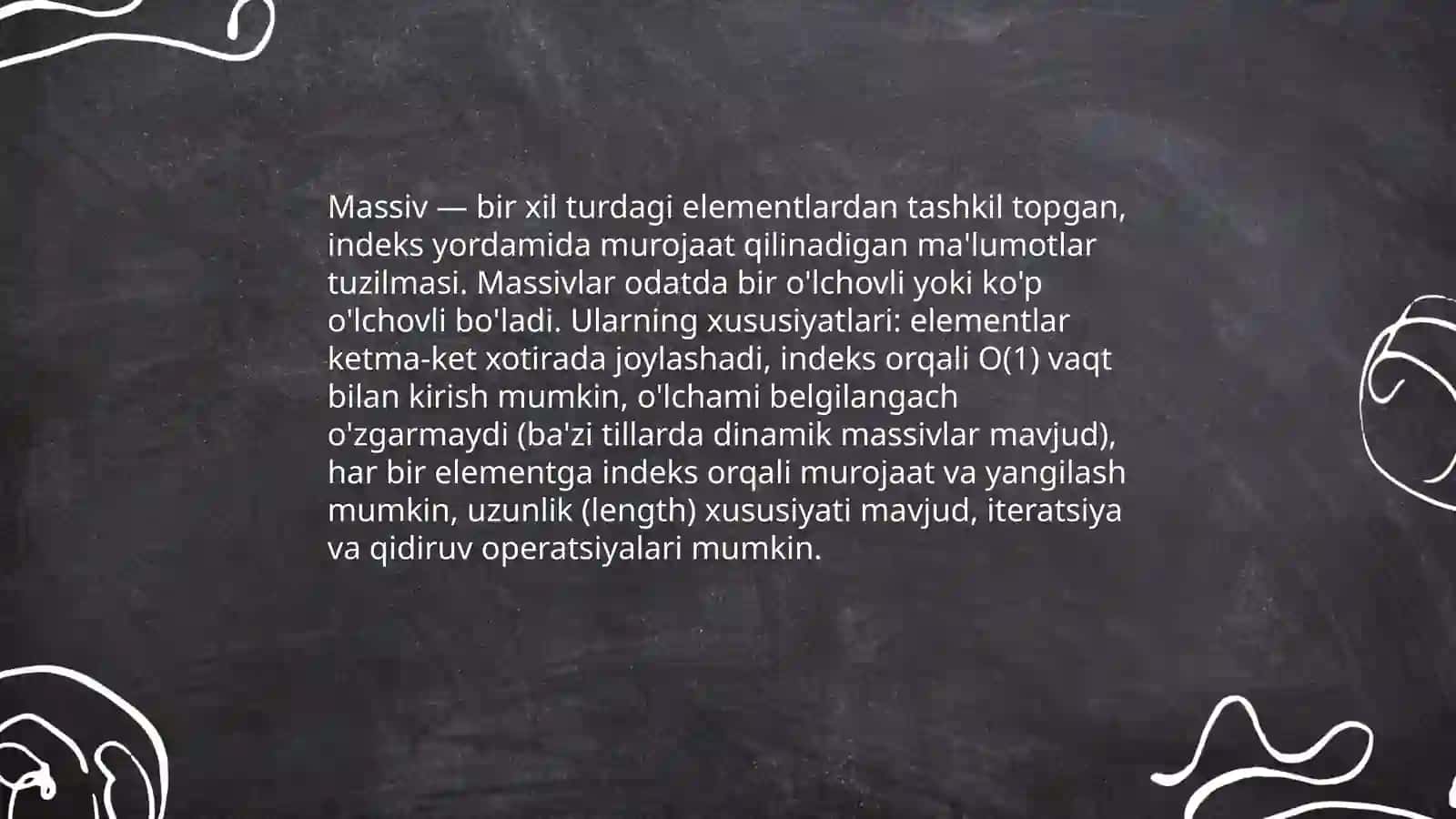 Massivlar Arrays 3