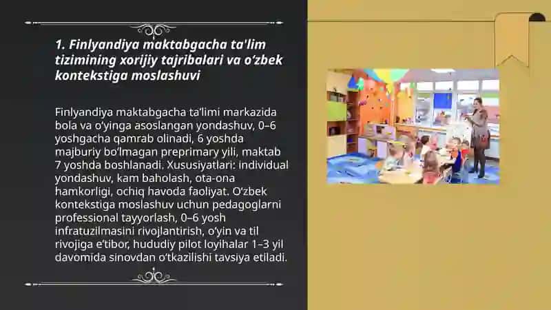 Maktabgacha taʼlimda xorijiy tajribalar 3